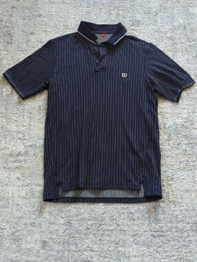 Wilson Navy Pinstripe Polo Size Small